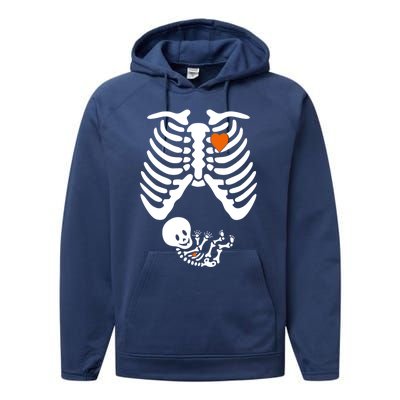 Pregnant Skeleton Costume Halloween Pregnancy Gift Performance Fleece Hoodie