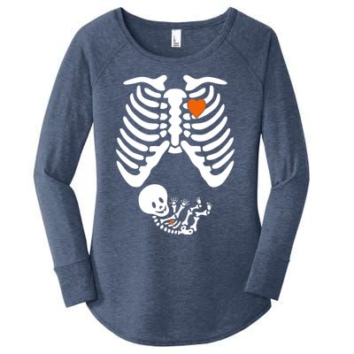 Pregnant Skeleton Costume Halloween Pregnancy Gift Women's Perfect Tri Tunic Long Sleeve Shirt