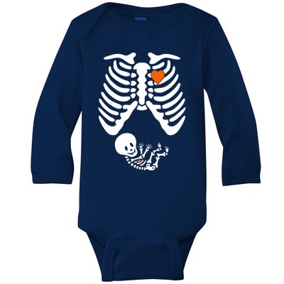 Pregnant Skeleton Costume Halloween Pregnancy Gift Baby Long Sleeve Bodysuit