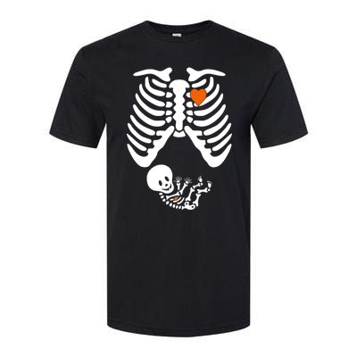 Pregnant Skeleton Costume Halloween Pregnancy Gift Softstyle CVC T-Shirt