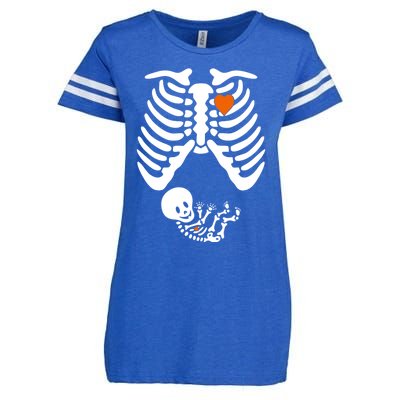 Pregnant Skeleton Costume Halloween Pregnancy Gift Enza Ladies Jersey Football T-Shirt