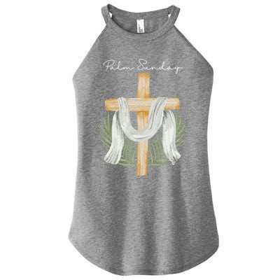 Palm Sunday Cross With Palm Leaves Gift Women’s Perfect Tri Rocker Tank