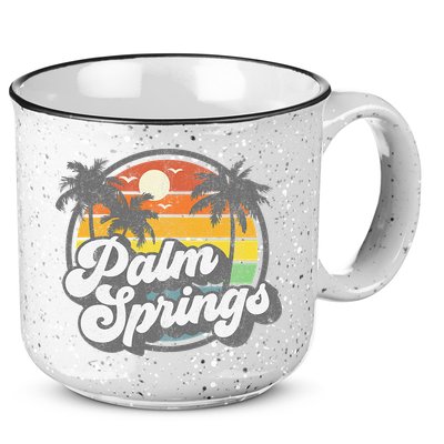 Palm Springs California Beach Retro Vintage Vacation Gift 15oz Campfire Ceramic Mug
