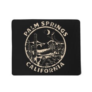 Palm Springs California Linocut Desert Illustration Mousepad