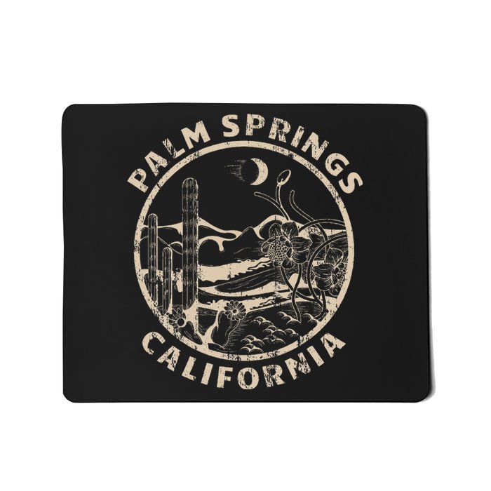 Palm Springs California Linocut Desert Illustration Mousepad