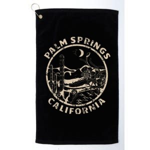 Palm Springs California Linocut Desert Illustration Platinum Collection Golf Towel