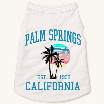 Palm Springs California Beach Vintage Palm Trees Summer Doggie Tank