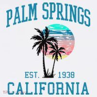 Palm Springs California Beach Vintage Palm Trees Summer Hoodie