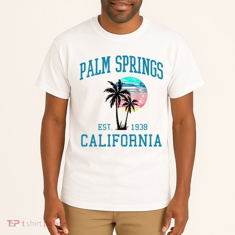 Palm Springs California Beach Vintage Palm Trees Summer Tall T-Shirt