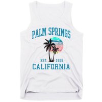 Palm Springs California Beach Vintage Palm Trees Summer Tank Top