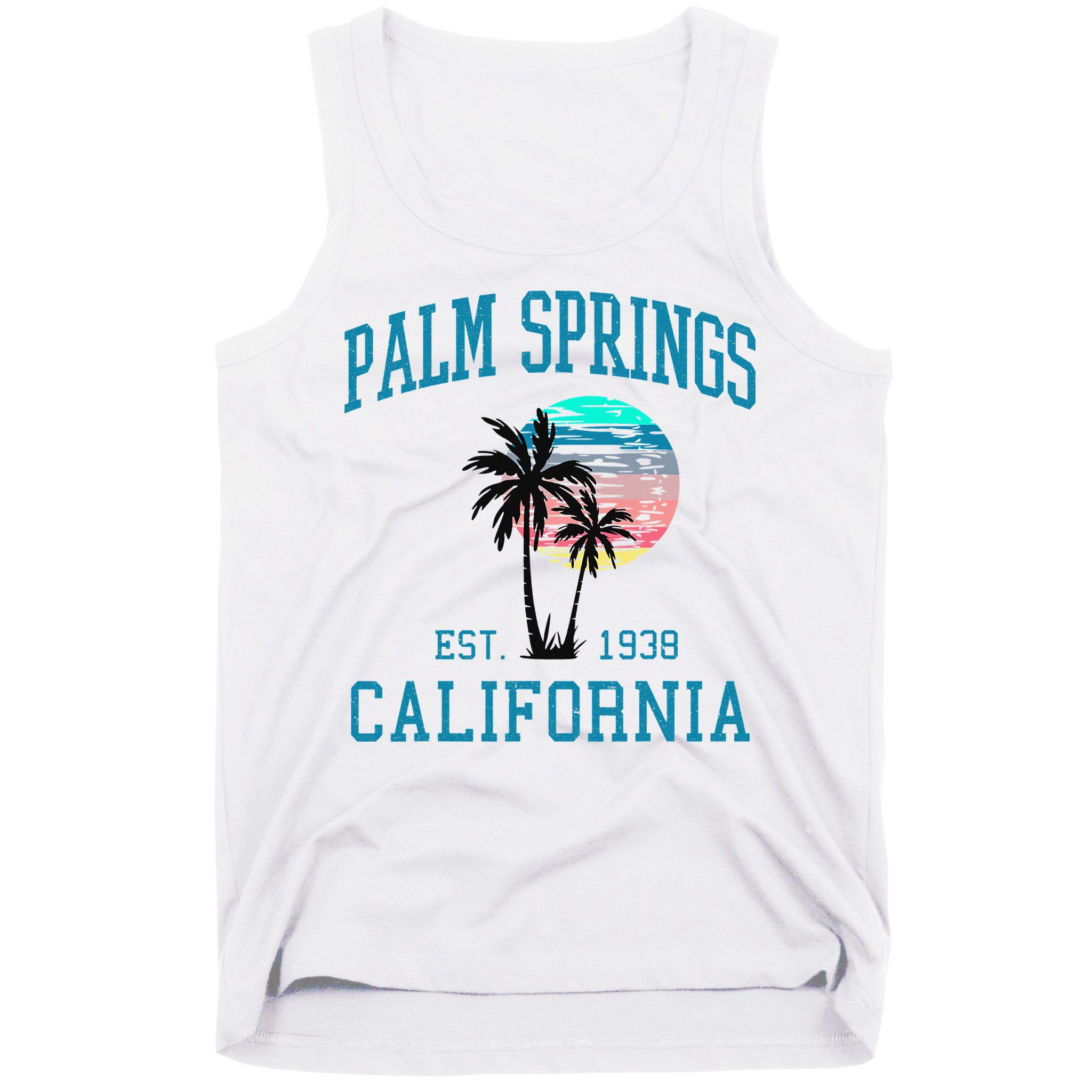 Palm Springs California Beach Vintage Palm Trees Summer Tank Top