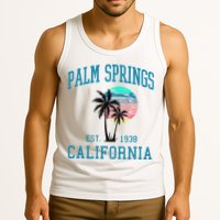 Palm Springs California Beach Vintage Palm Trees Summer Tank Top