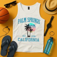 Palm Springs California Beach Vintage Palm Trees Summer Tank Top