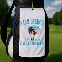 Palm Springs California Beach Vintage Palm Trees Summer Golf Towel