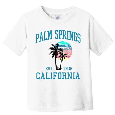 Palm Springs California Beach Vintage Palm Trees Summer Toddler T-Shirt