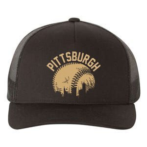 Pittsburgh Steel City Retro Skyline Bridge Pride Yupoong Adult 5-Panel Trucker Hat