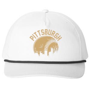 Pittsburgh Steel City Retro Skyline Bridge Pride Snapback Five-Panel Rope Hat