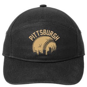 Pittsburgh Steel City Retro Skyline Bridge Pride 7-Panel Snapback Hat