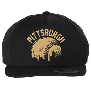 Pittsburgh Steel City Retro Skyline Bridge Pride Wool Snapback Cap