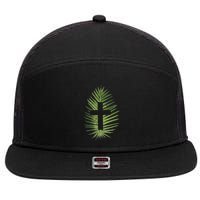 Palm Sunday Christian Palm Leaf Cross 7 Panel Mesh Trucker Snapback Hat