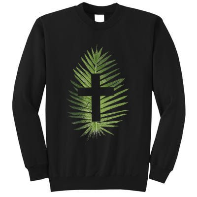 Palm Sunday Christian Palm Leaf Cross Sweatshirt