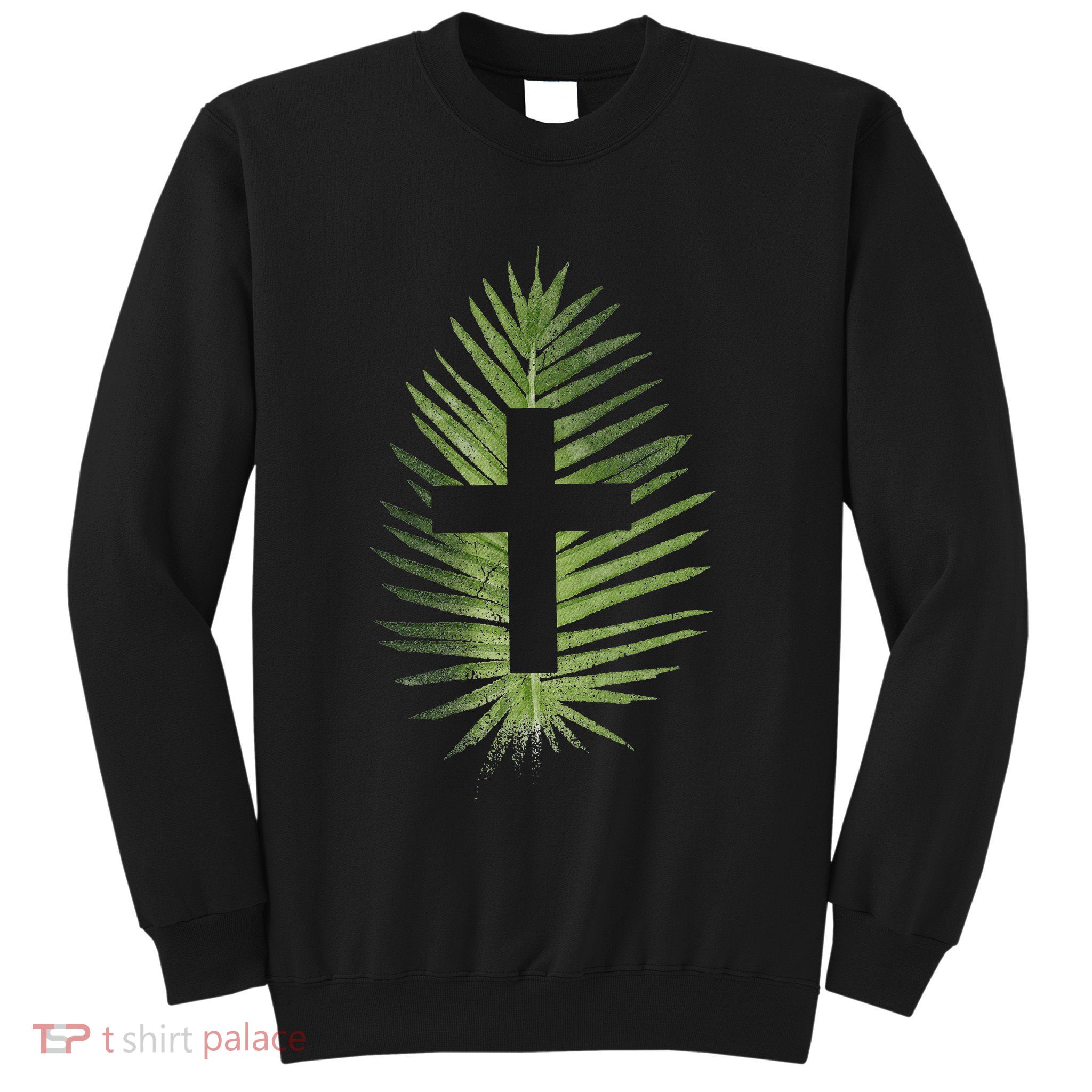 Palm Sunday Christian Palm Leaf Cross Sweatshirt