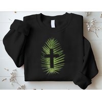 Palm Sunday Christian Palm Leaf Cross Sweatshirt