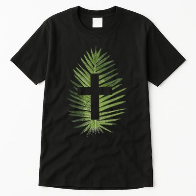 Palm Sunday Christian Palm Leaf Cross Tall T-Shirt