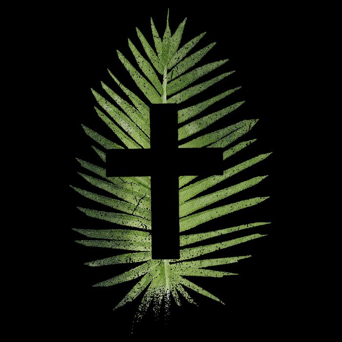 Palm Sunday Christian Palm Leaf Cross 7-Panel Snapback Hat