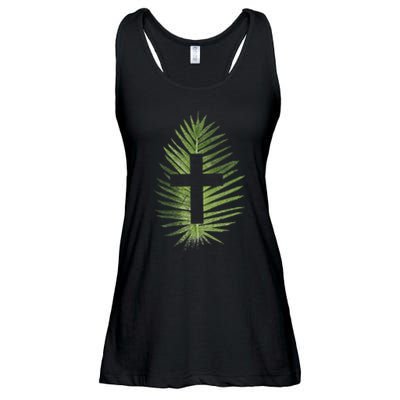 Palm Sunday Christian Palm Leaf Cross Ladies Essential Flowy Tank