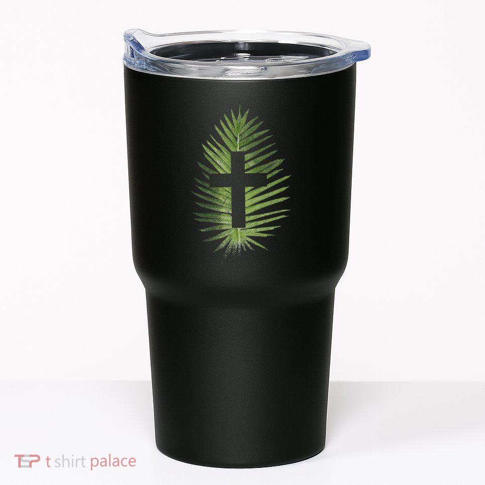 Palm Sunday Christian Palm Leaf Cross Tumbler