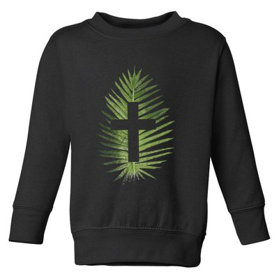 Palm Sunday Christian Palm Leaf Cross Toddler Sweatshirt