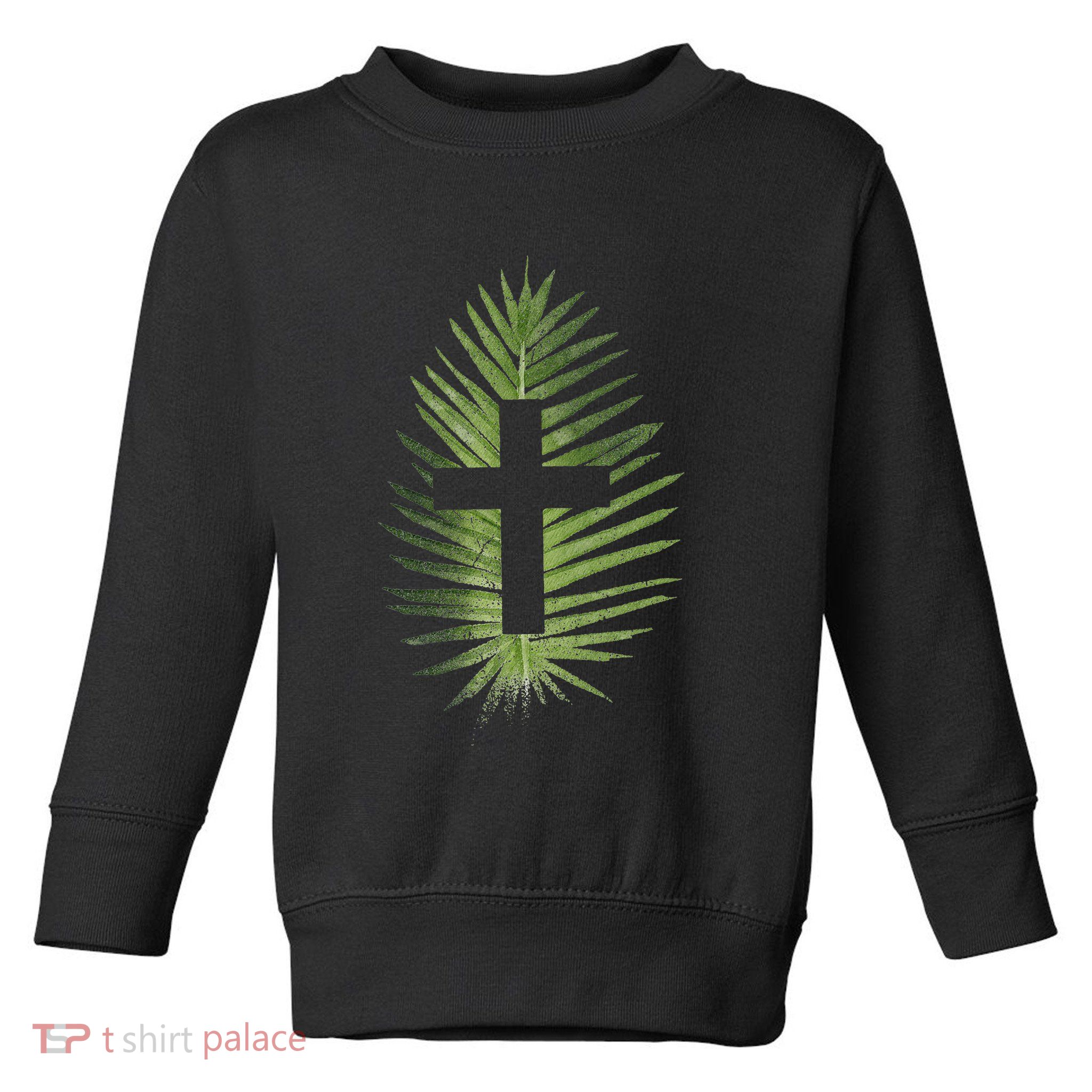 Palm Sunday Christian Palm Leaf Cross Toddler Sweatshirt