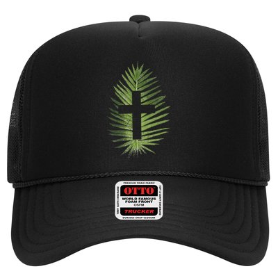 Palm Sunday Christian Palm Leaf Cross Trucker Hat