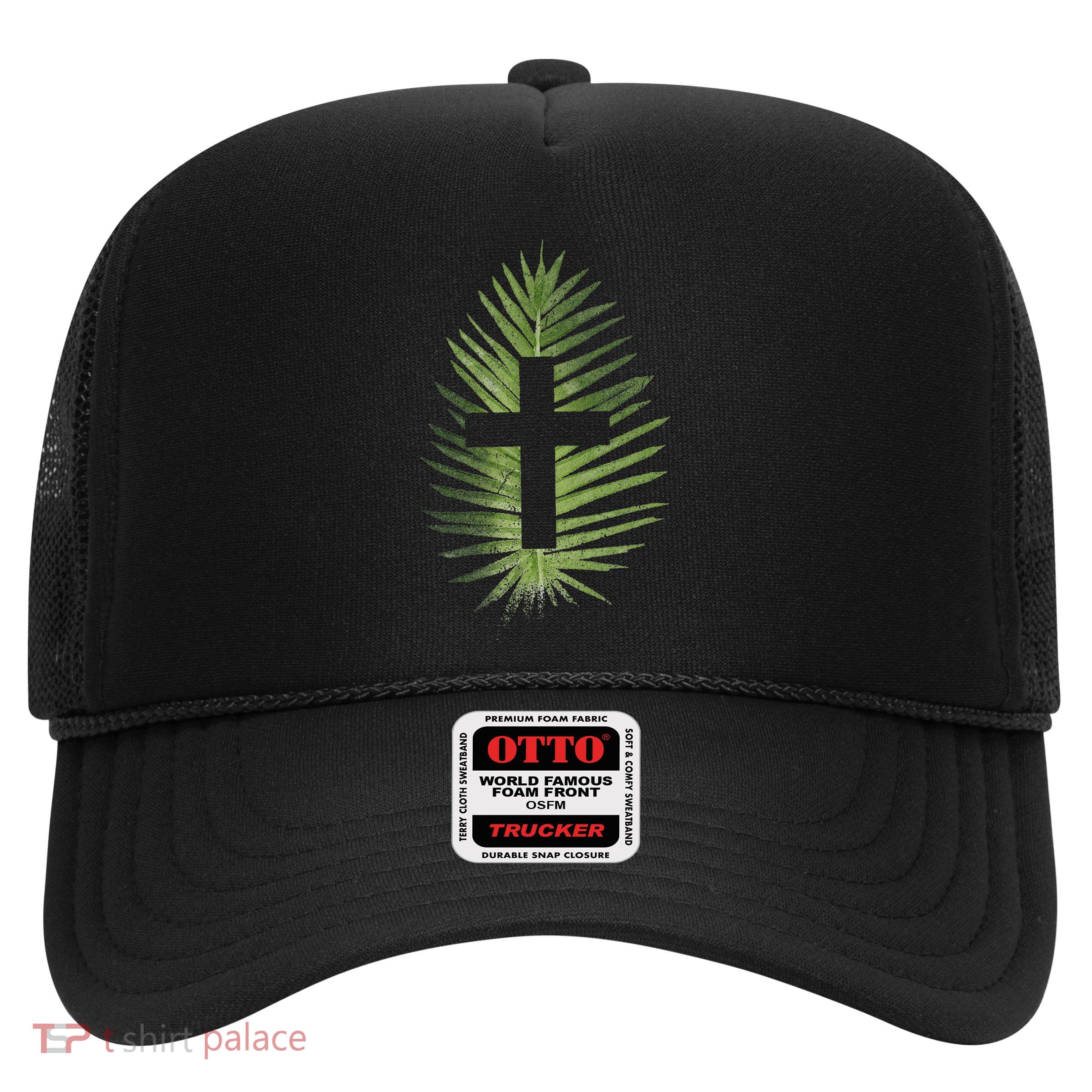 Palm Sunday Christian Palm Leaf Cross Trucker Hat