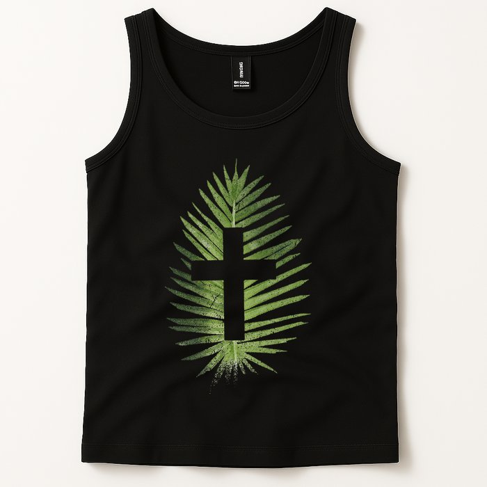 Palm Sunday Christian Palm Leaf Cross Tank Top