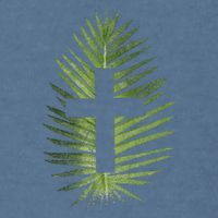 Palm Sunday Christian Palm Leaf Cross Garment-Dyed Sweatshirt