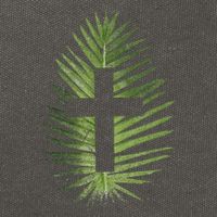 Palm Sunday Christian Palm Leaf Cross Cotton Canvas Backpack