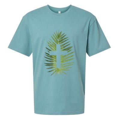 Palm Sunday Christian Palm Leaf Cross Sueded Cloud Jersey T-Shirt