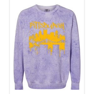 Pittsburgh Steel City Skyline Colorblast Crewneck Sweatshirt