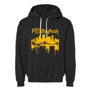 Pittsburgh Steel City Skyline Garment-Dyed Fleece Hoodie