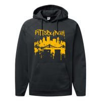 Pittsburgh Steel City Skyline Performance Fleece Hoodie