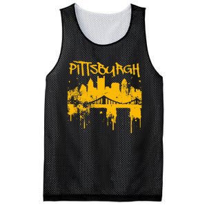 Pittsburgh Steel City Skyline Mesh Reversible Basketball Jersey Tank