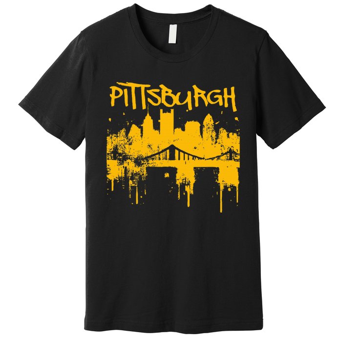 Pittsburgh Steel City Skyline Premium T-Shirt