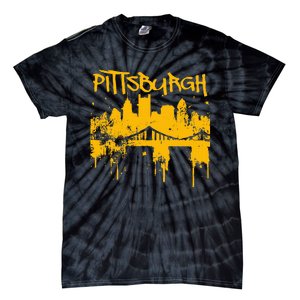 Pittsburgh Steel City Skyline Tie-Dye T-Shirt