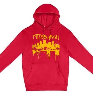 Pittsburgh Steel City Skyline Premium Pullover Hoodie