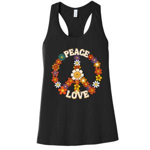 Peace Signs Coloured For 60s 70s Outfits Women's Racerback Tank