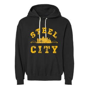 Pittsburgh Steel City Skyline Bridges 412 Home Garment-Dyed Fleece Hoodie