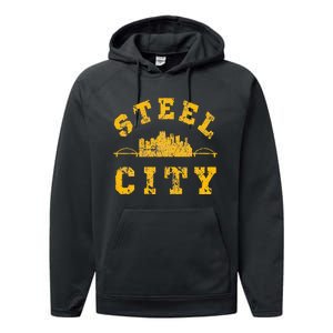 Pittsburgh Steel City Skyline Bridges 412 Home Performance Fleece Hoodie