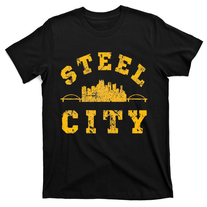 Pittsburgh Steel City Skyline Bridges 412 Home T-Shirt